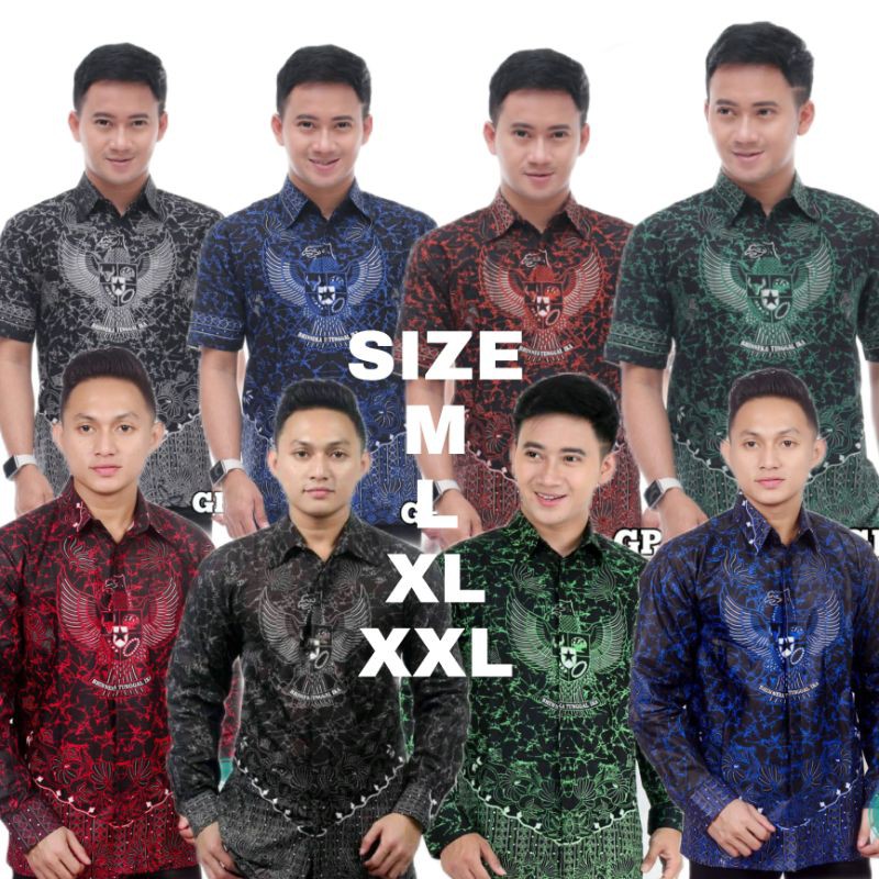 KEMEJA BATIK PRIA GARUDA/HEM BATIK PRIA LENGAN PENDEK
