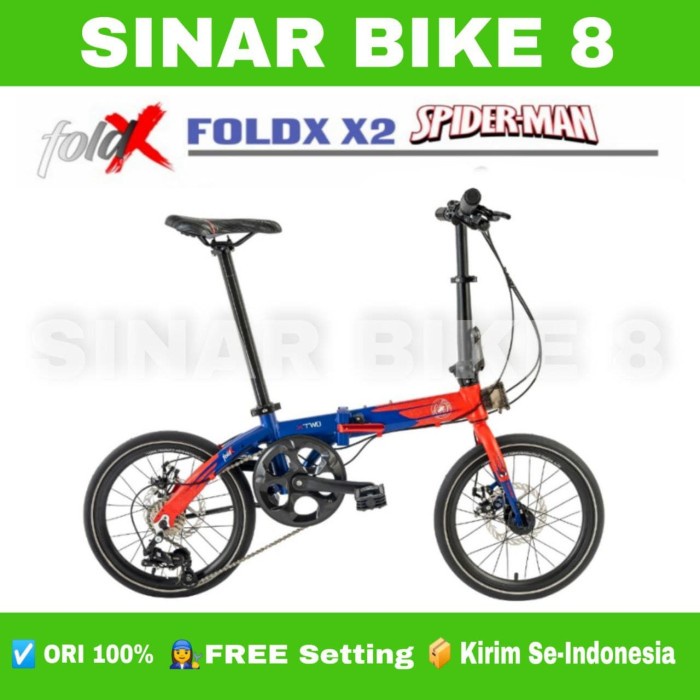 Sepeda Lipat Ukuran 16 Inch ELEMENT FOLDX X2 SPIDERMAN Folding Bike FOLD X