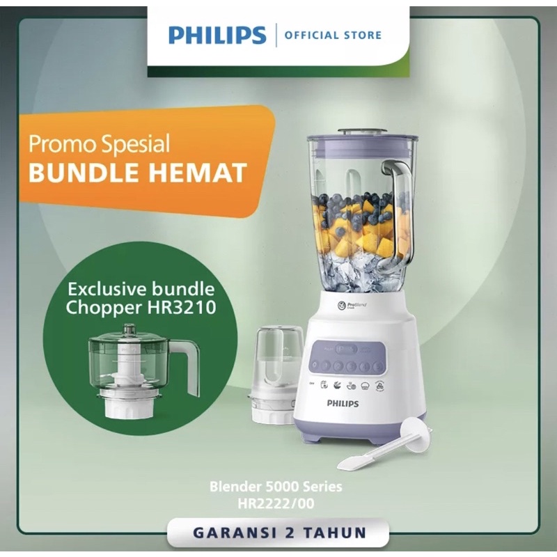 Jual BLENDER PHILIPS KACA HR 2222 + CHOPPER HR3210 (hadiah food ...