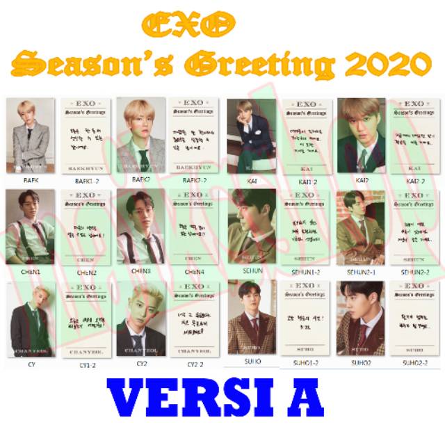 EXO Seasons Greeting 2020 Photocard Kpop