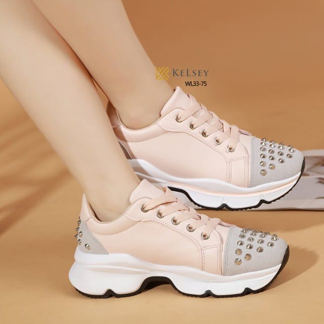 SEPATU KELSEY WANITA CASUAL SNEAKER TALI ALA KOREA BRANDED ORIGINAL MODEL TERBARU KEKINIAN WL33-75