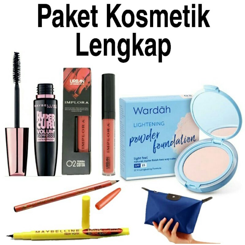 Paket MakeUp Lengkap Murah Set 5 In 1 - Paket Kosmetik Murah Lengkap - Bedak Wardah Hemat