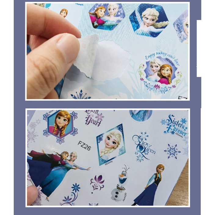 Stiker Buku anak-anak Sticker kids toys princess sofia elsa frozen mickey mouse stiker kecil tempelan disney Lucu Cute