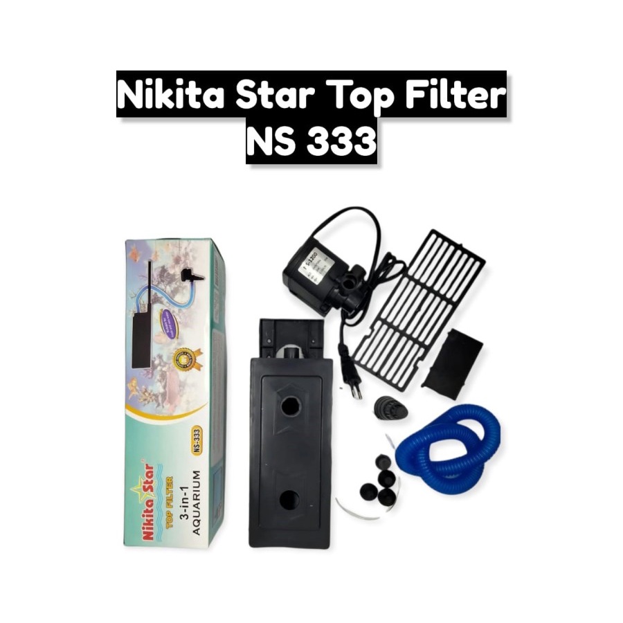 (TOP BRAND) PAKET BOX FILTER AQUARIUM NIKITA STAR NS333 BERKUALITAS PAKET LENGKAP MESIN FILTER &amp; BOX/PEMBERSIH AIR AQUARIUM FILTER AIR terlaris