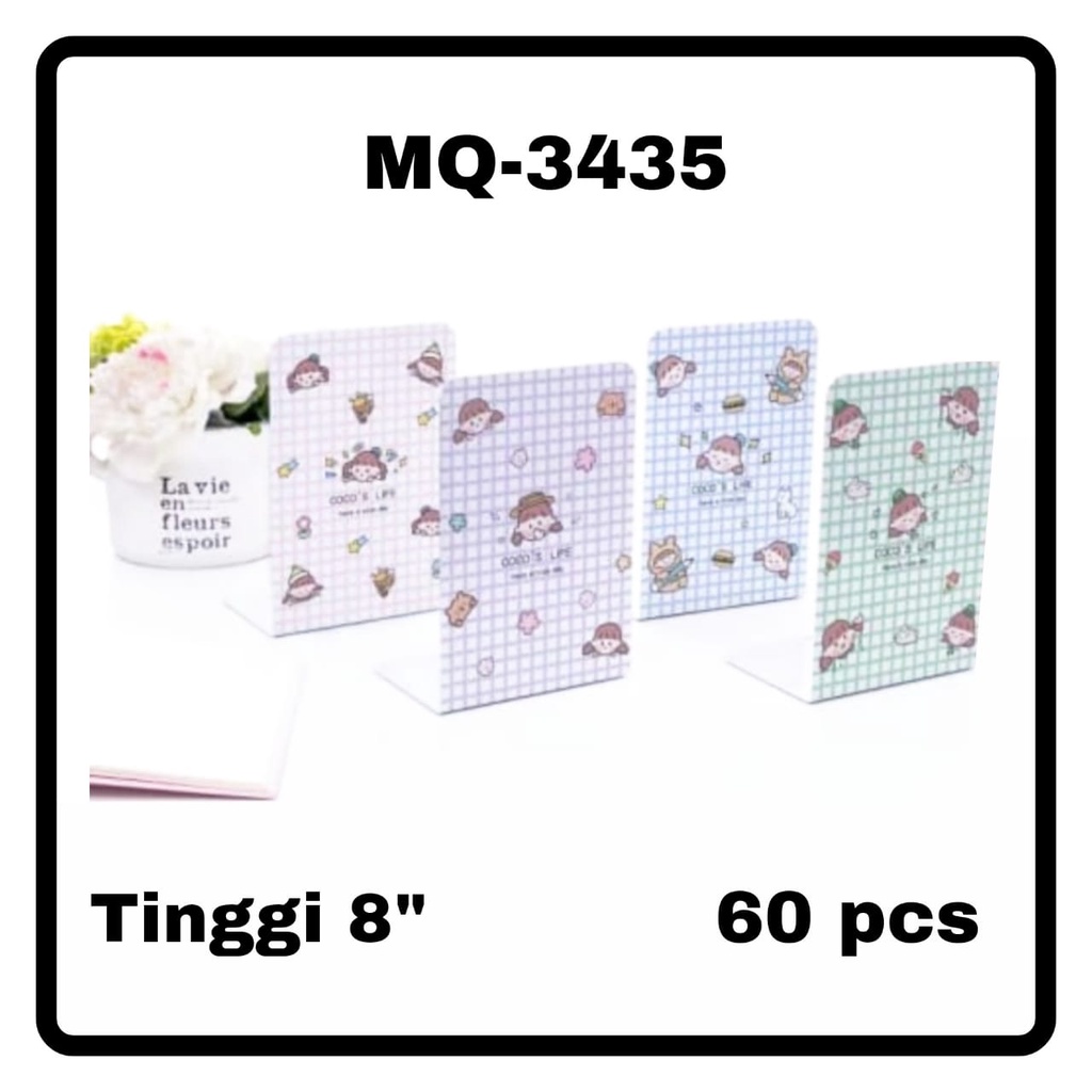 

STAND BOOK / Book END / PEMBATAS Buku MOTIF COCO’S LIFE Bahan Besi dapat 2 pcs MQ-3435