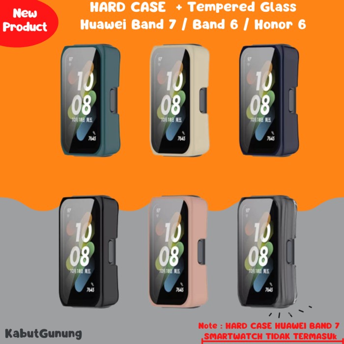 PC Hard Case For Huawei band 7 6 Case Cover With Tempered Glass