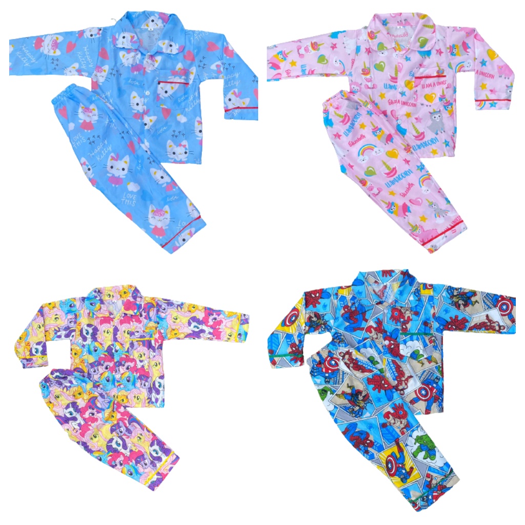 PIYAMA ANAK PANJANG 1-5TH / BAJU TIDUR ANAK PANJANG / SETELAN BAJU TIDUR ANAK PANJANG