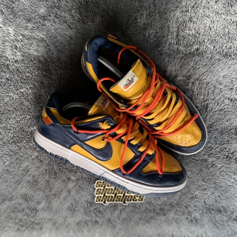 NIKE DUNK LOW x OFF WHITE MICHIGAN GOLD NAVY