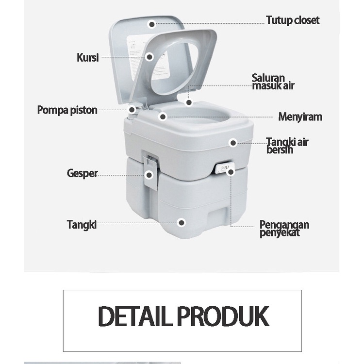 BLUE SKY toilet bergerak/ toilet luar/Kursi Toilet Bangku Toilet Lipat Bangku Toilet Bergerak Untuk Wanita Hamil Toilet Lansia Cacat Potty Chair Portable Foldable Chair Toilet