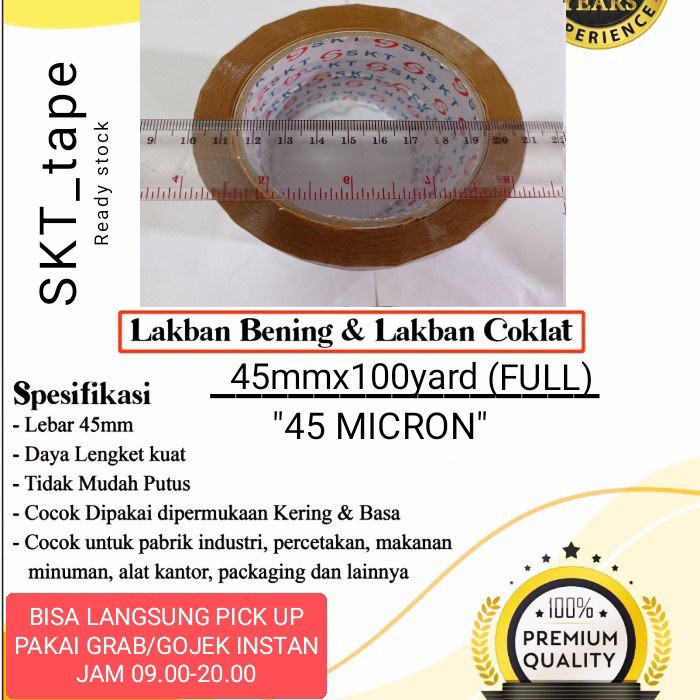 

perekat-pengikat- lakban bening coklat 45mm x100yard - cokelat, 45x100yard full -pengikat-perekat.