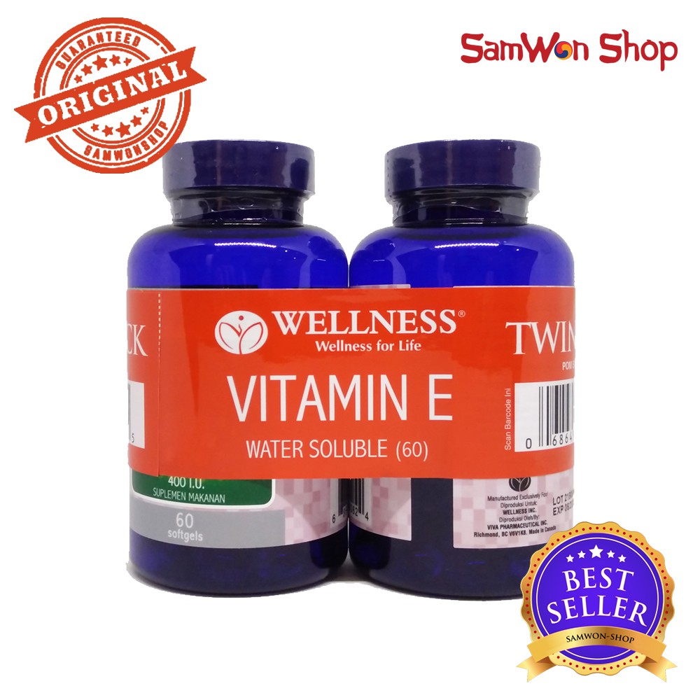 Wellness Natural Vitamin E 400 Iu Water Soluble 60 Softgels Bundling