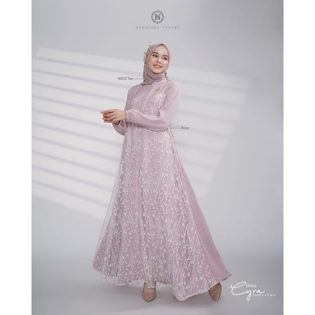 CYRA DRESS BY NADHEERA LUXURY/GAMIS WANITA KONDANGAN TERBARU/GAMIS BRUKAT/GAMIS TUNANGAN