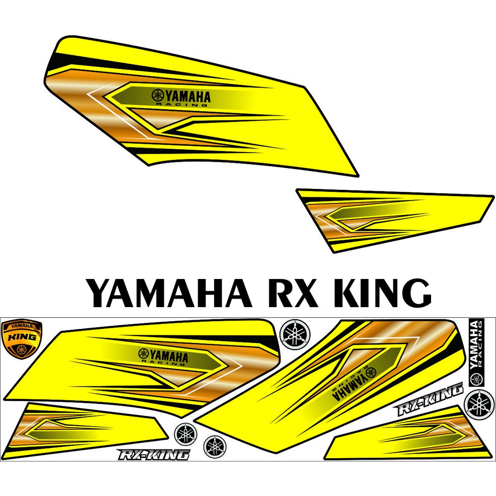 DECAL VARIASI / STIKER STRIPING BODY MOTOR YAMAHA RX KING EMBLEM TENGKI YAMAHA RX KING POLET KING KU