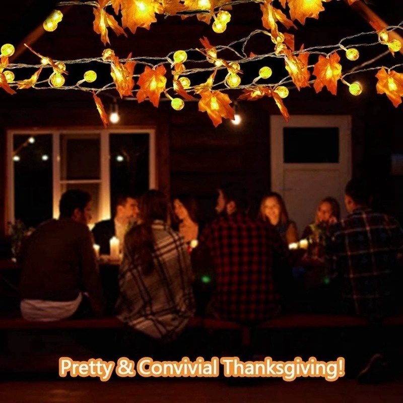 Lampu Tumblr LED Model Labu / Daun Maple Tenaga Baterai Untuk Dekorasi Halloween / Thanksgiving