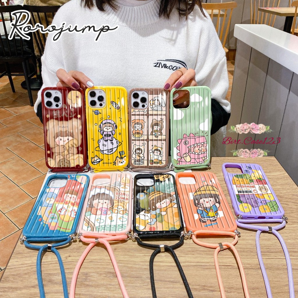 Softcase Koper Slingcase Lanyard RORO JUMP Iphone 6 6+ 7 8 7+ 8+ X Xr Xs 11 12 Mini Pro Max BC2969