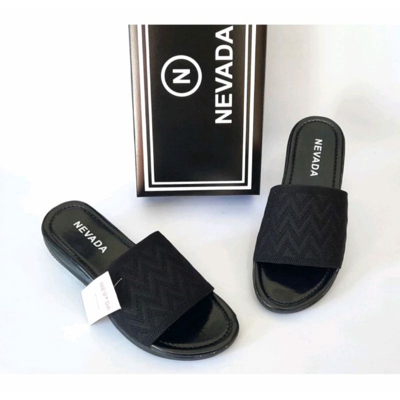 (COD) SANDAL SELOP NEVADA RAJUT IMPORT PREMIUM SLOP SLIP ON WANITA TERBARU