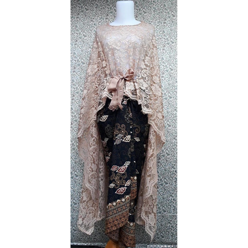 kebaya brukat cape long trendy