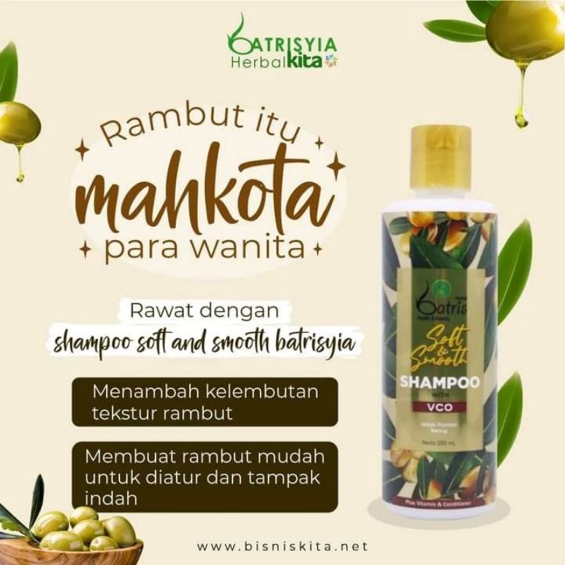 shampo untuk rambut kering dan bercabang/ batris soft and smooth shampo