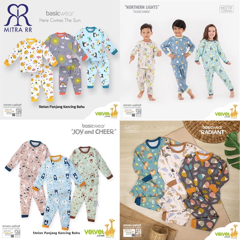 [TERBARU] Velvet Junior Setelan Oblong Panjang Savanna Soul Stelan Piyama Baju Tidur Anak Ukuran 1 - 10 Tahun