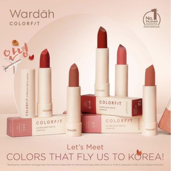 Wardah Colorfit Ultralight Matte Lipstick / Ultralight Matte Lipstick Korea edition