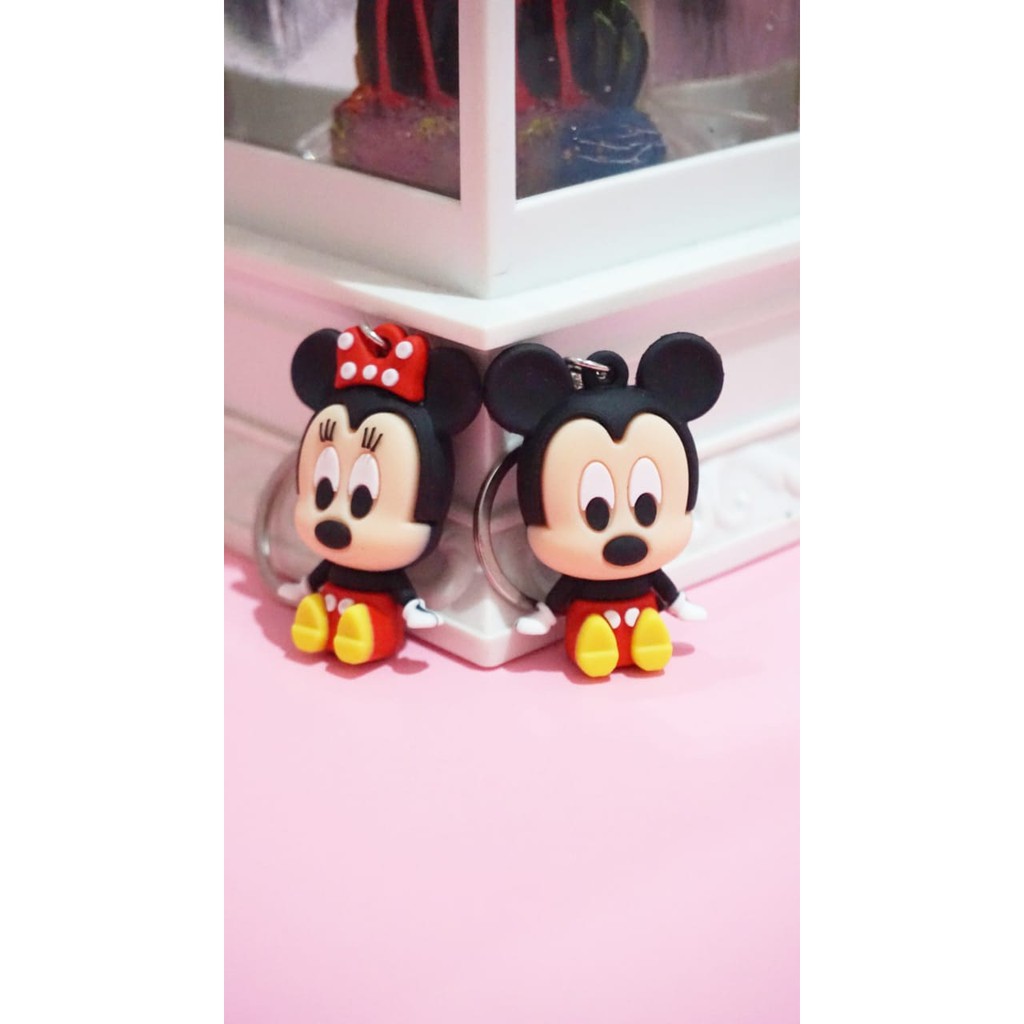 GANTUNGAN KUNCI MICKEY MINNIE LUCU KEYCHAIN KEY RINGS AKSESORIS TAS MURAH