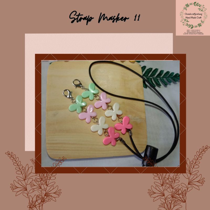 Strap masker 2in1 | Strap masker mutiara | Strap masker bunga | Strap masker hijab