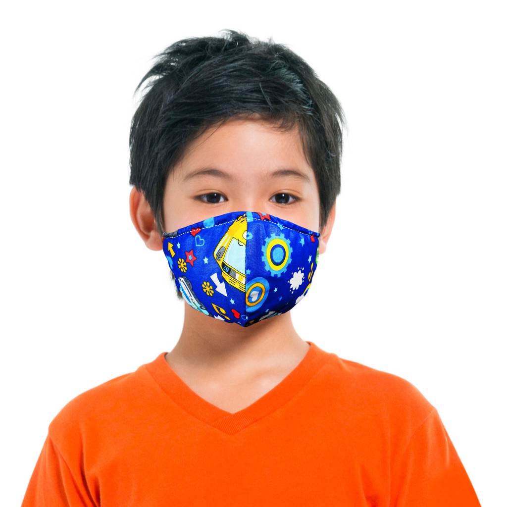 Masker Anak Karakter Model Korea 3 Lapis Headloop Earloop