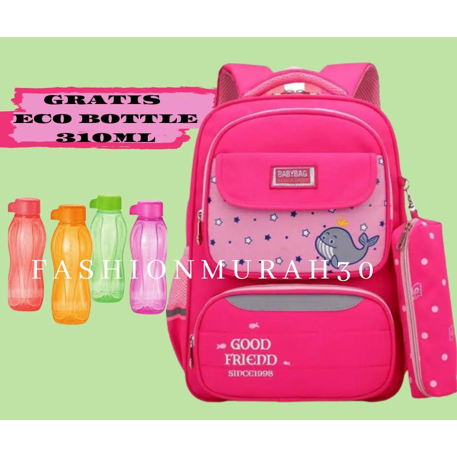 GRATIS BOTOL - TAS PAUS - Tas Ransel Backpack Korea Fashion Lucu