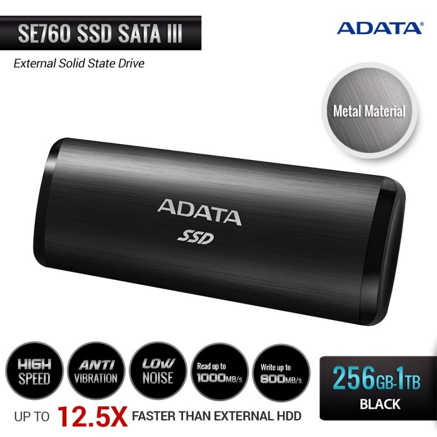 Adata SE760 1TB SSD External USB3.2 Gen 2 USB-C / SSD Portable 1TB