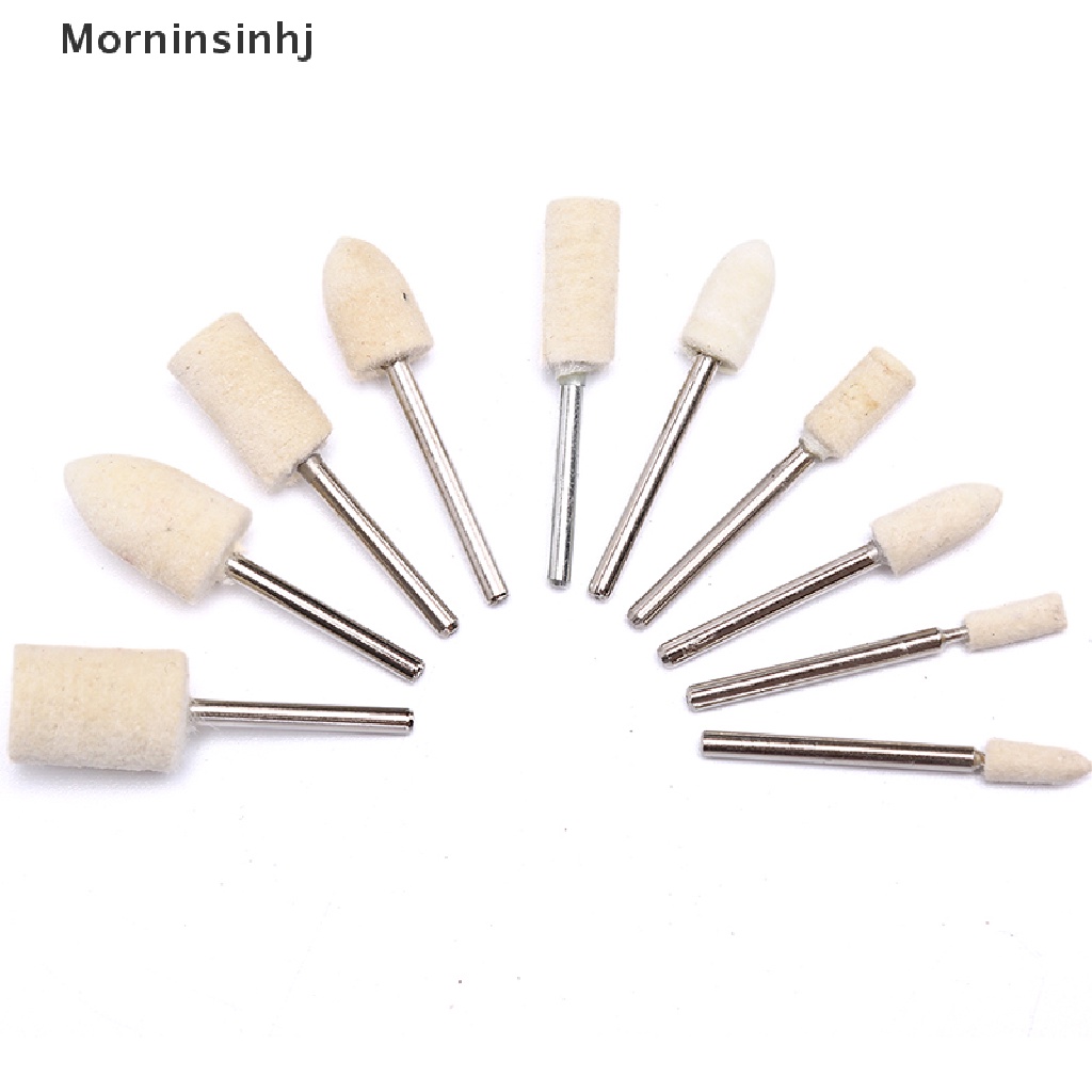 Mornin 10Pcs Mata Gerinda Poles Bahan Wol Felt Untuk Mesin Rotary