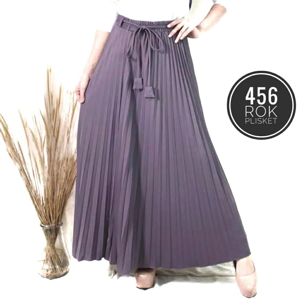 ROK PLISKET MURAH 456 LUVALINE PRISKET PANJANG PITA PLEATED SKIRT FLARE SKIRT MAYUNG FLOWY REMPEL