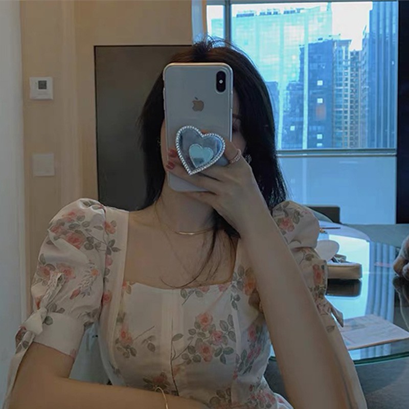 Ins Popsocket Hp Bentuk Hati Dengan Cermin