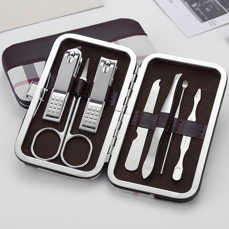 INFY - R507 COD Peralatan Menicure 7in1 Mini Stainless Stell Gunting Kuku Portable Tools Set Dengan Dompet