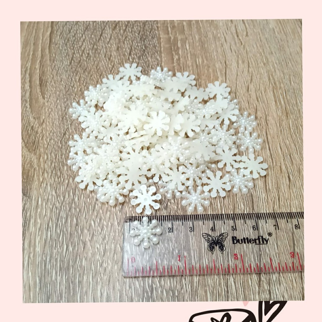 10 BUAH - 1.5 CM MUTIARA SNOWFLAKE | MUTIARA BELAH