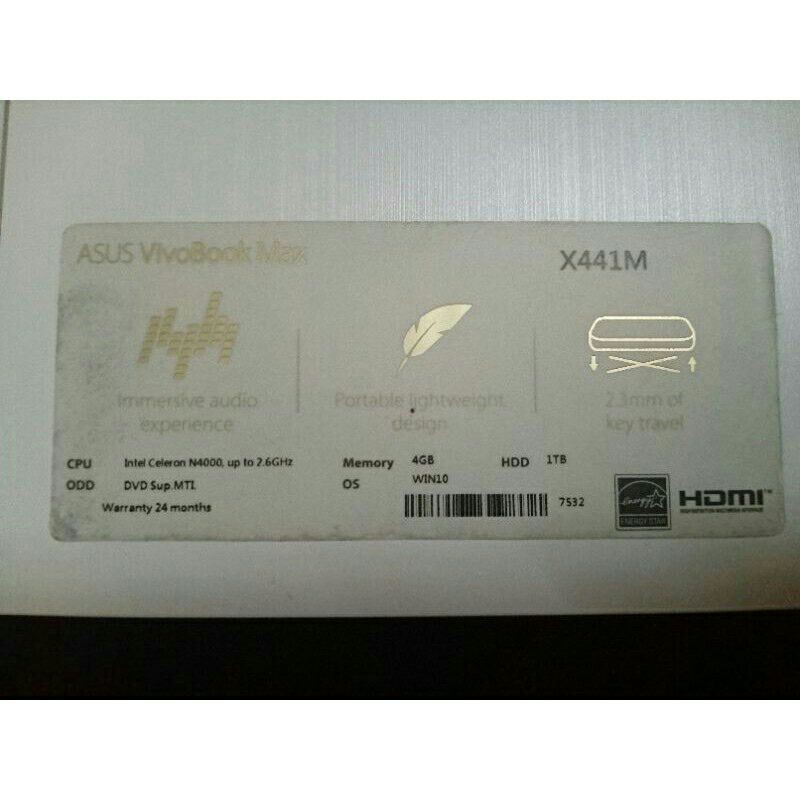 laptop Asus Vivo Book Max X441M Second