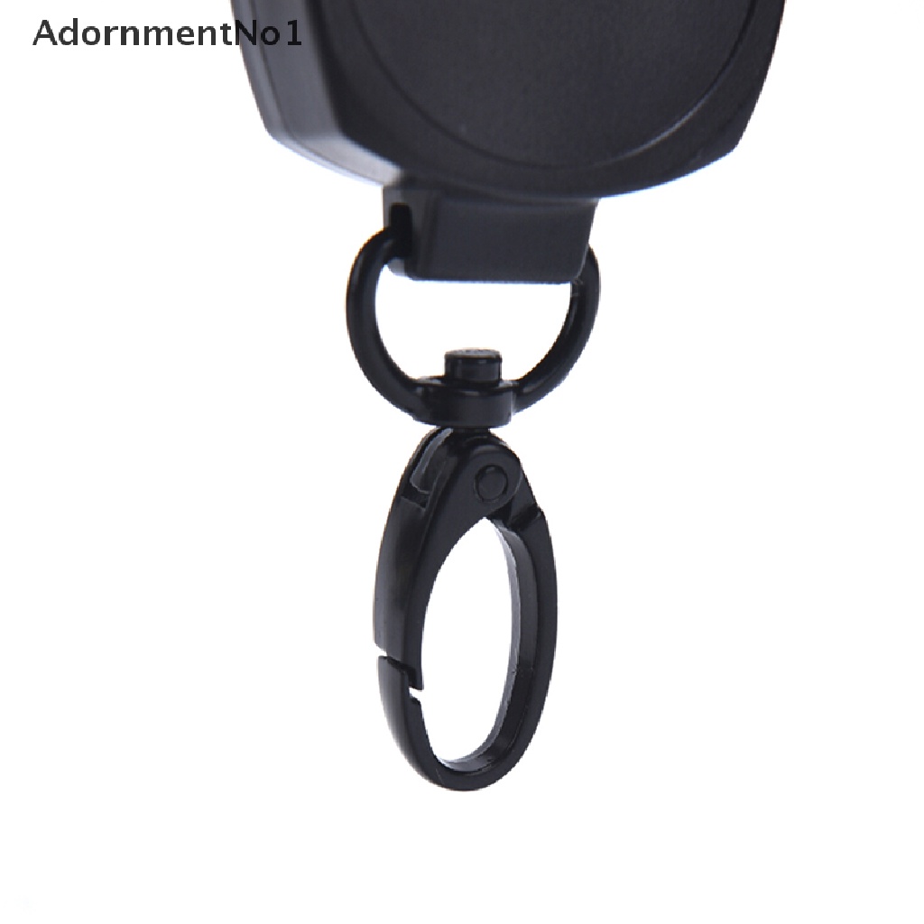 (AdornmentNo1) Gantungan Kunci Holder Kartu ID / ID / Kredit Retractable Warna Hitam