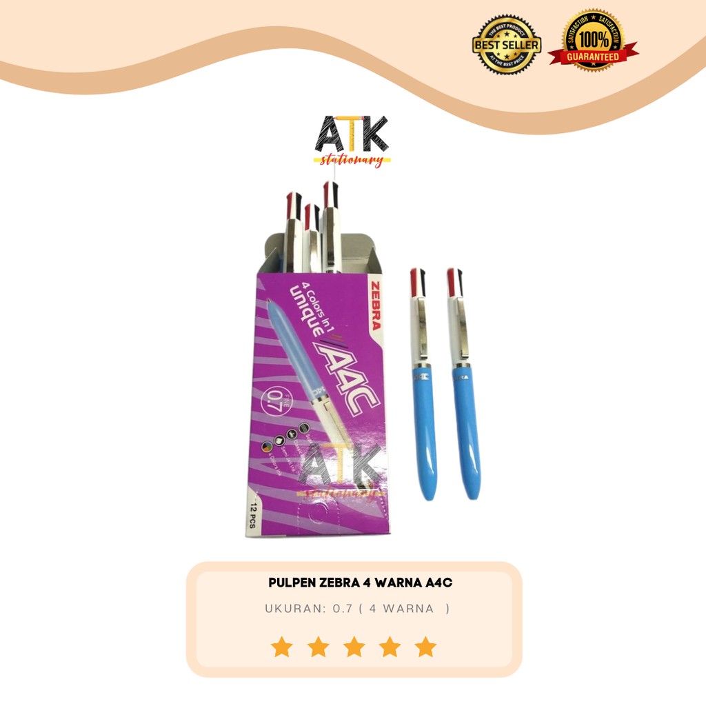 

Pulpen Zebra 4 Warna A4C 4 in 1 atk