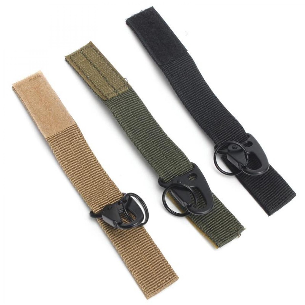 Gantungan Kunci Tactical Quickdraw  Carabiner Military Nylon Belt Hitam Thomgear Jm