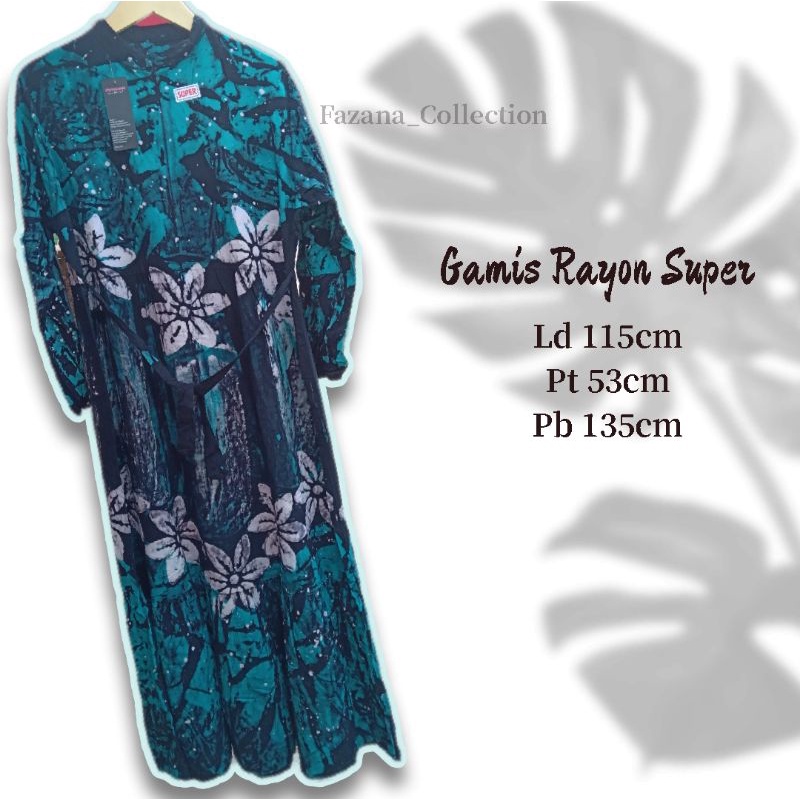 Gamis Rayon Twill Busui Friendly Motif Bunga