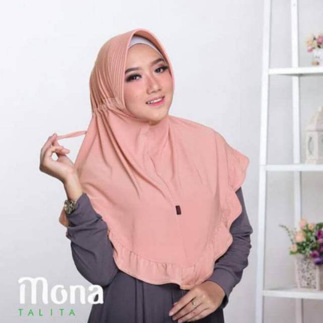 Jilbab Serut Mona Talita Murah Terbaru / Hijab Rempel Jersey / Kerudung Pet Antem Jokowi Rempel