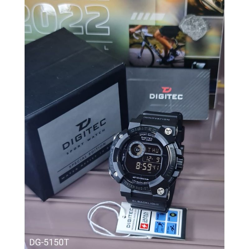 Jam tangan pria digitec 5150 digital original garansi resmi 1 tahun diameter 5.3