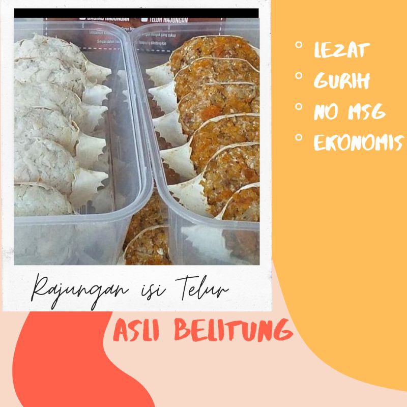 

RAJUNGAN/KETAM ISI MIX TELUR DAN DAGING { 200 gr isi 6 pcs }