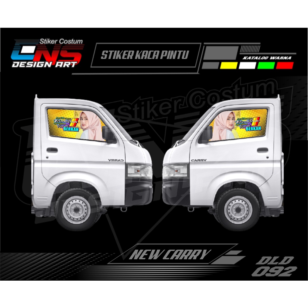 Stiker Kaca Pintu Depan One Way New Carry Pick Up Sticker Cewek Keren Sticker Print Variasi Gambar C