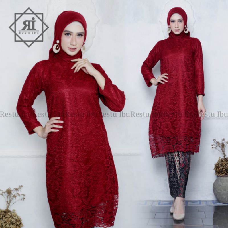 COD Setelan Kebaya Brokat Tunik Kurung Lengan Panjang Mix Rok Plisket Batik Dewasa Panjang Baju Kebaya Wanita Muslim Modern Syar'i Set Kebaya Buat Acara Kondangan Pesta Lamaran Termurah Terlaris Terbaru Mewah Ukuran Jumbo Hijau Maroon Gold Abu Nevy Pink