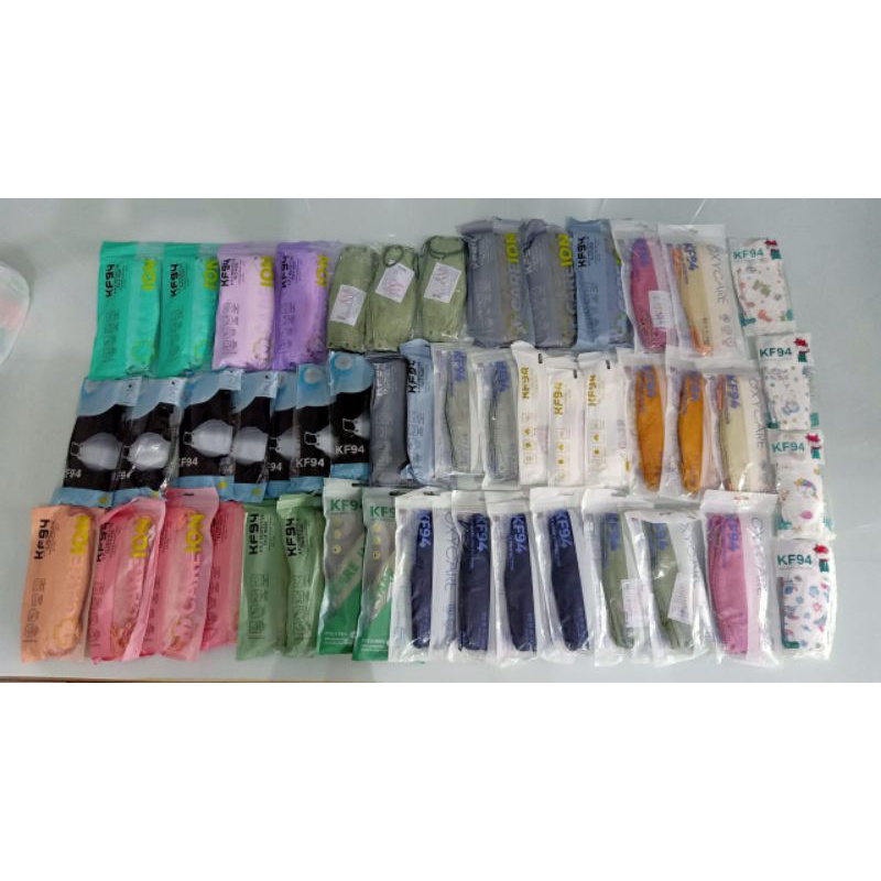 Masker KF94 HITAM, PUTIH DAN WARNA