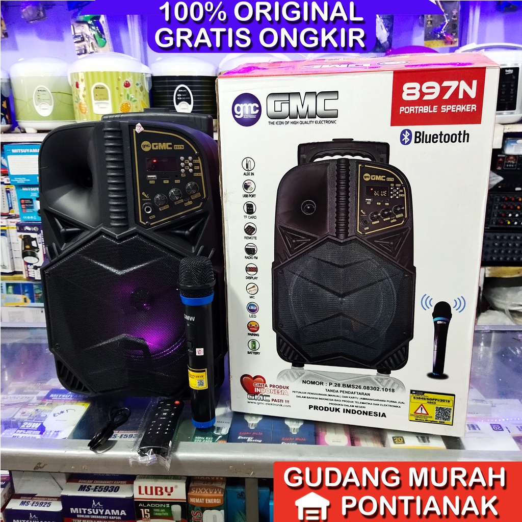 Speaker GMC 897N aktif portable 8 inch 8&quot; Bluethoot Meeting pengeras suara