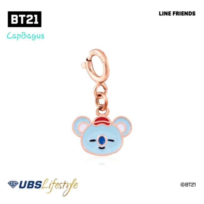 Liontin BT21 Koya RM BTS Emas 17k Pendant Gold 750 Original Ubs Koleksi Army Koala Bandul Kalung Nam