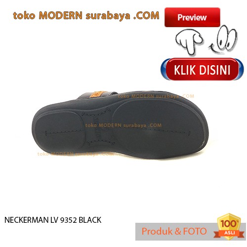 NECKERMAN LV 9352 BLACK sendal pria sopan casual flat flip flop