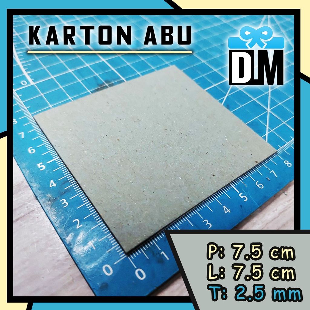 

Karton Abu 7.5 x 7.5 cm / 7 x 7 cm / 7x7 / 75x75mm Papan MDF Abu Duplex Tebal 2.5mm