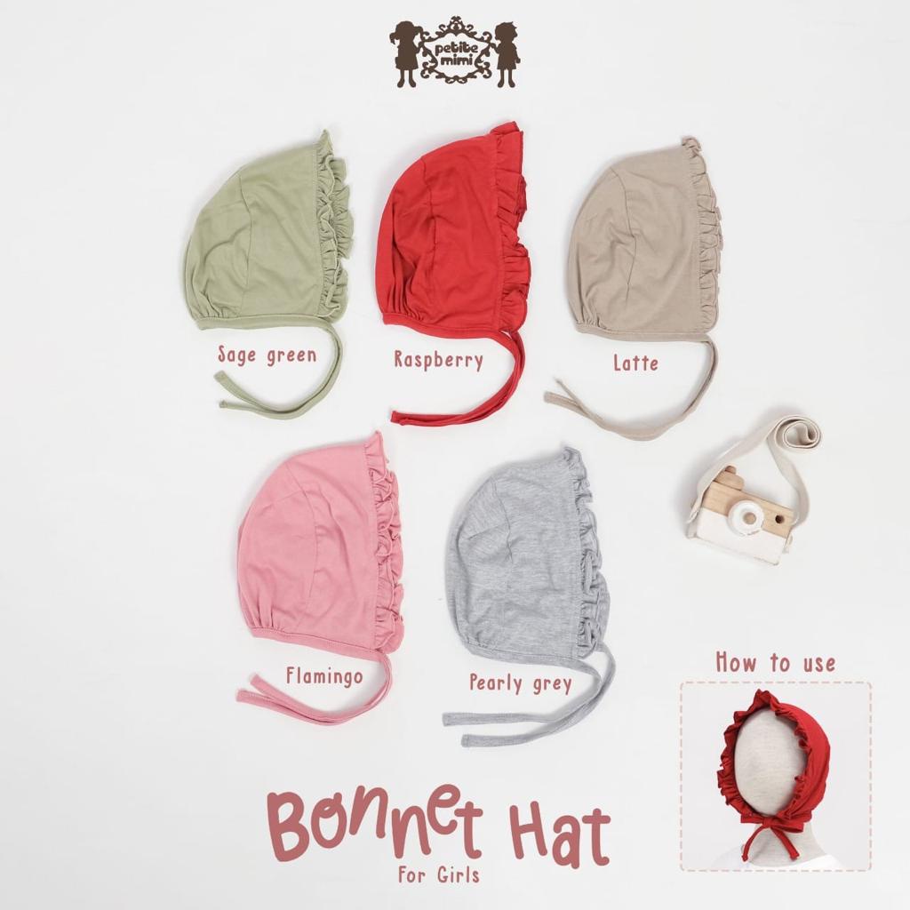 PETITE MIMI BONET BONNET HAT BABY NAP CAP TOPI ANAK COWO ANAK CEWE TOPI BABY PETITE MIMI 0-6 bulan